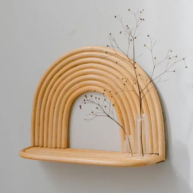 Rattan Rainbow Wall Shelf