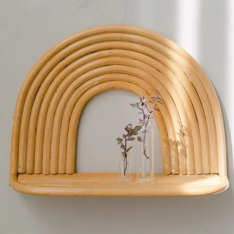 Rattan Rainbow Wall Shelf