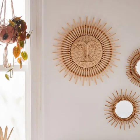 Rattan Sun Wall Decor