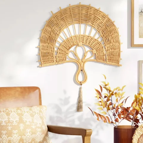 Rattan Fan Wall Decor