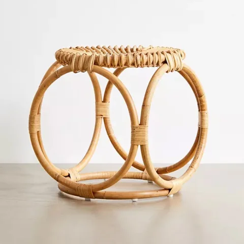 Set of Rattan Dressing Table and Stool