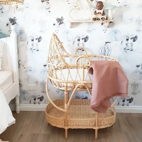 Rattan Doll Bassinet