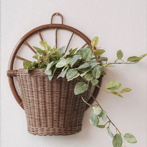 Rattan Wall Planter