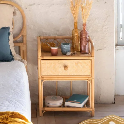 Rattan Bedside Table