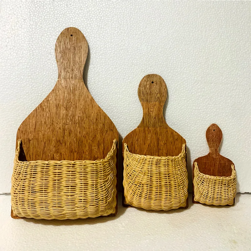 Rattan Wall Shelf Set