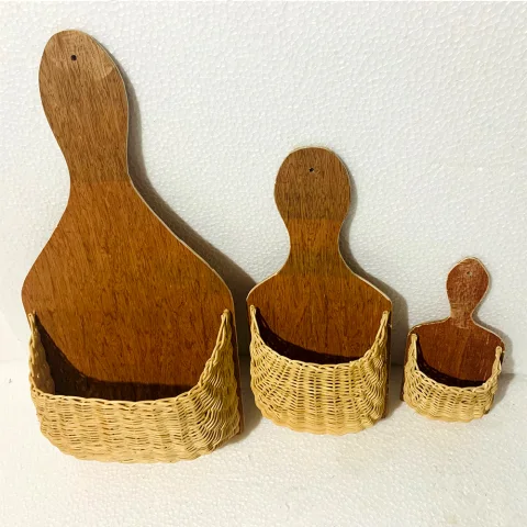 Rattan Wall Shelf Set
