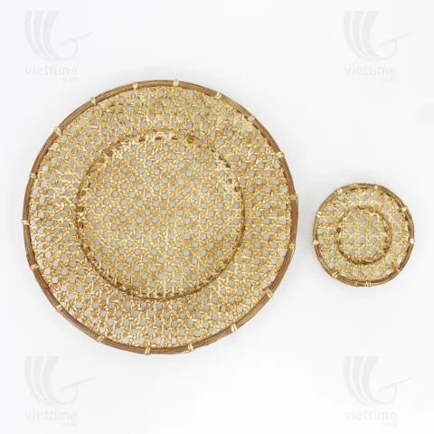 Rattan Export Rattan sottopiatto e sottobicchiere set - REX-M00232