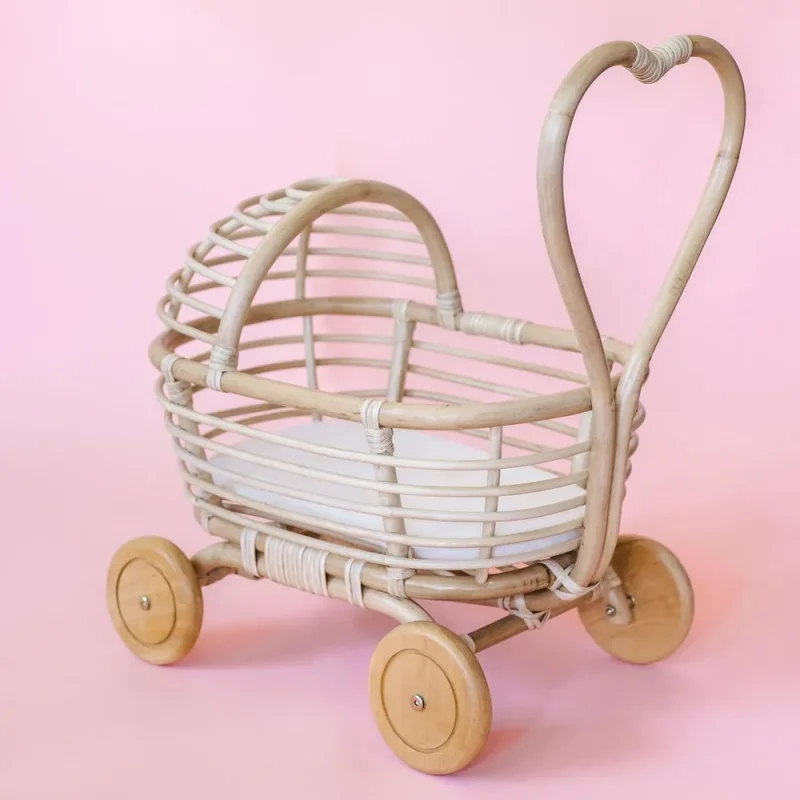Rattan Doll Stroller