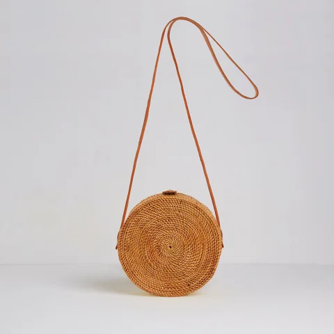 Leopard Rattan Bag