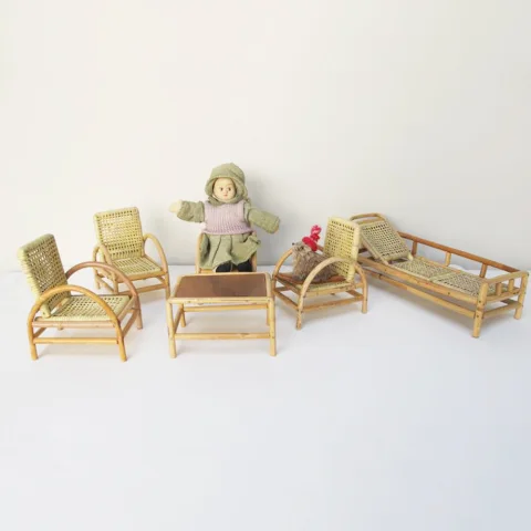 Rattan Doll Furniture set