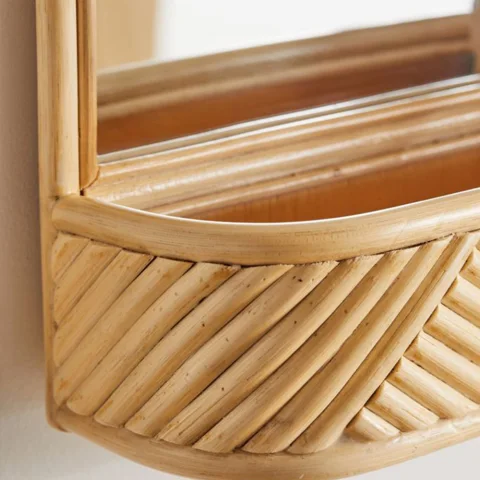 Rattan Mirror Shelf