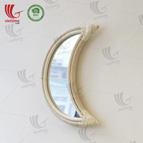 HalfMoon Rattan Mirror