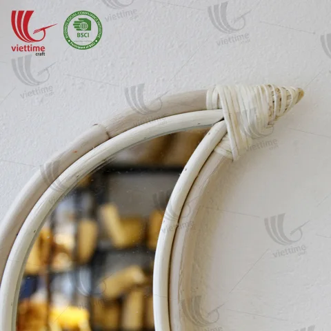 HalfMoon Rattan Mirror