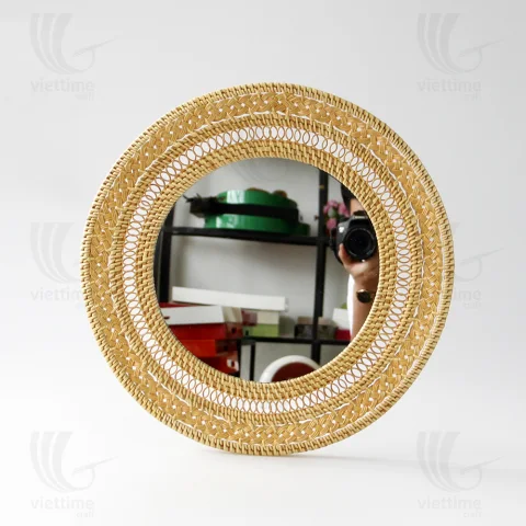Rattan Export Round Rattan Mirror - REX-M00340