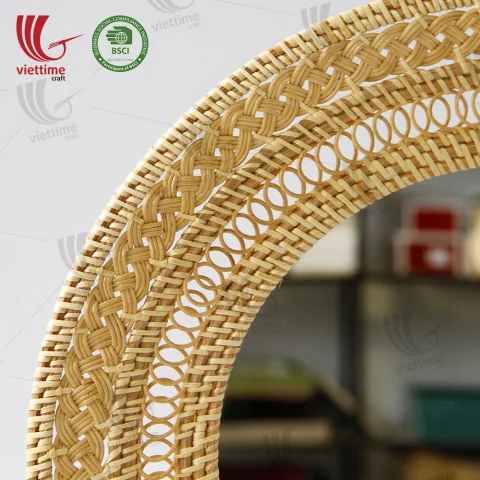 Round Rattan Mirror