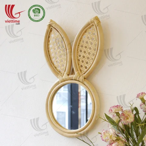 Rabbit Rattan Mirror