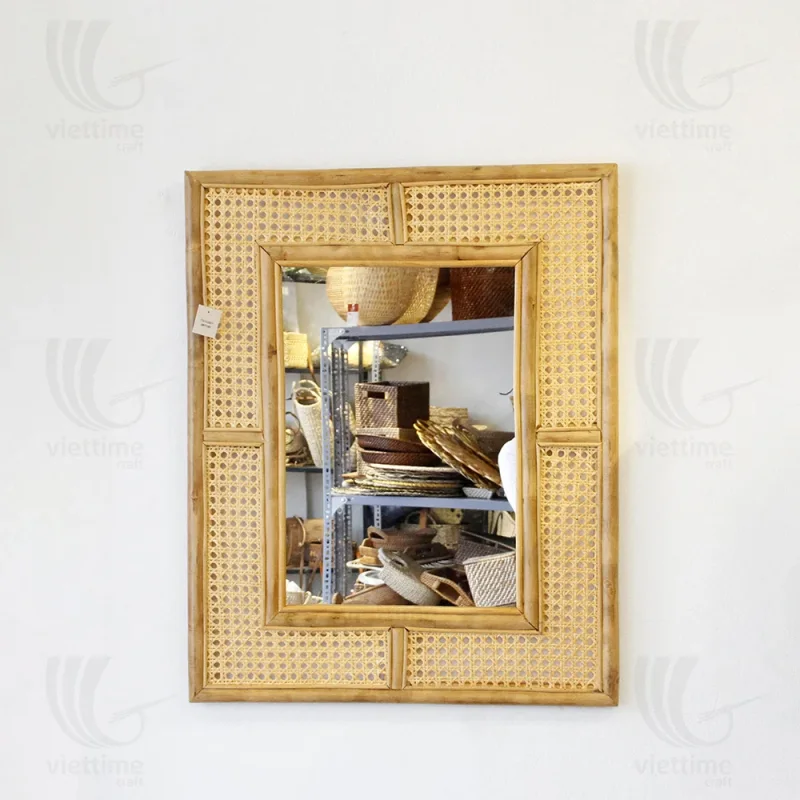 Rectangle Rattan Mirror