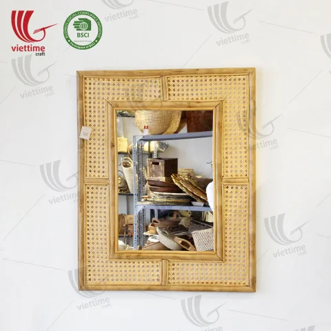 Rectangle Rattan Mirror