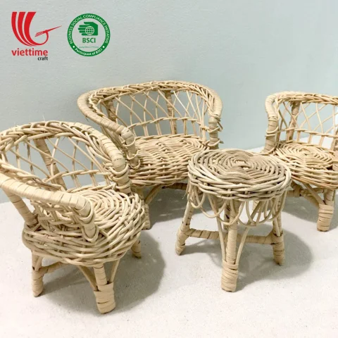 Rattan Doll Furniture Set
