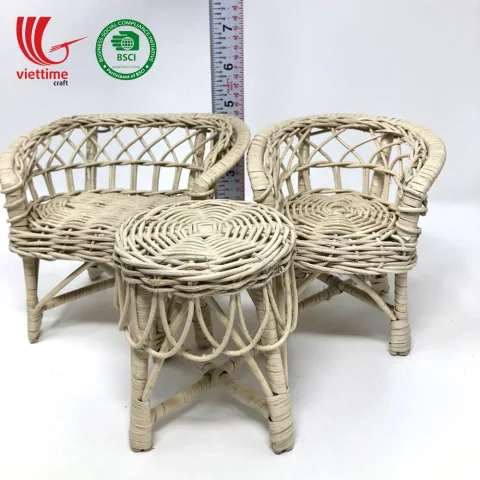 Rattan Doll Furniture Set
