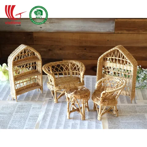 Rattan Doll Furniture Set