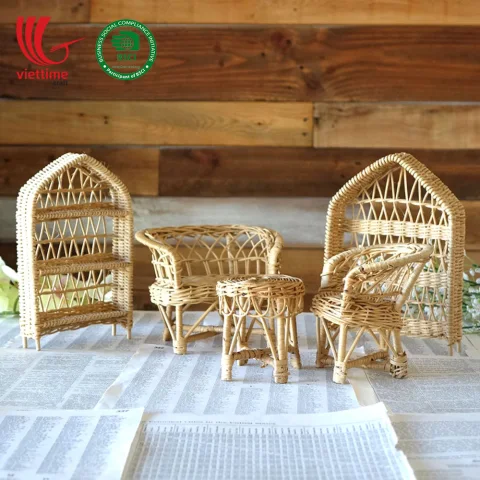 Rattan Doll Furniture Set