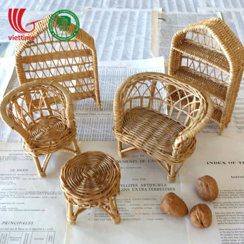Rattan Doll Furniture Set