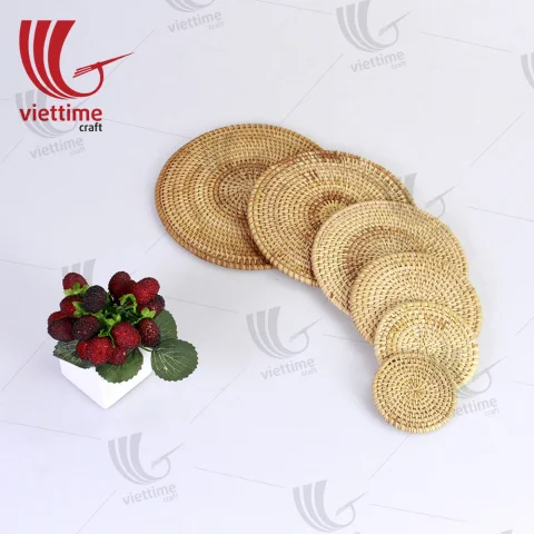 Rattan Coaster Set