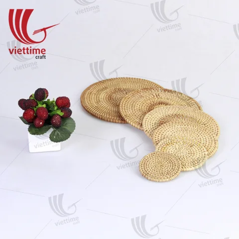 Rattan Coaster Set