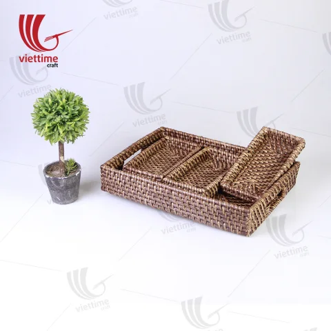 Rattan Tray Set