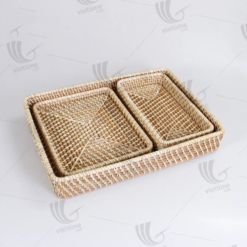 Rattan Tray Set