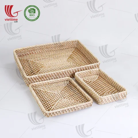 Rattan Tray Set