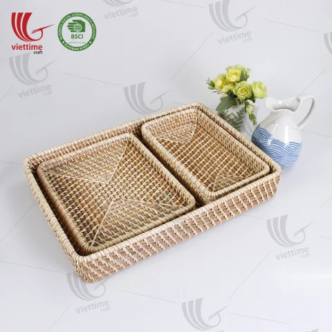 Rattan Tray Set
