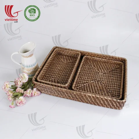 Rattan Tray Set
