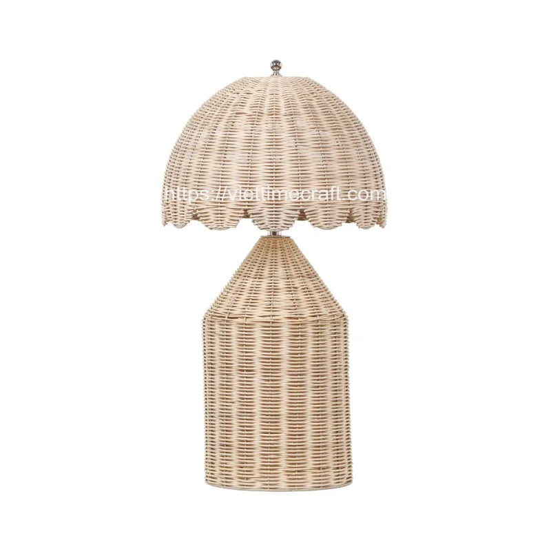 Eco Friendly Scalloped Rattan Table Lamp/Pendant Light