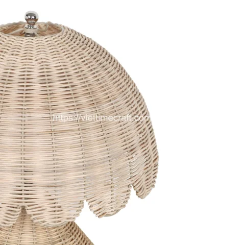 Eco Friendly Scalloped Rattan Table Lamp/Pendant Light
