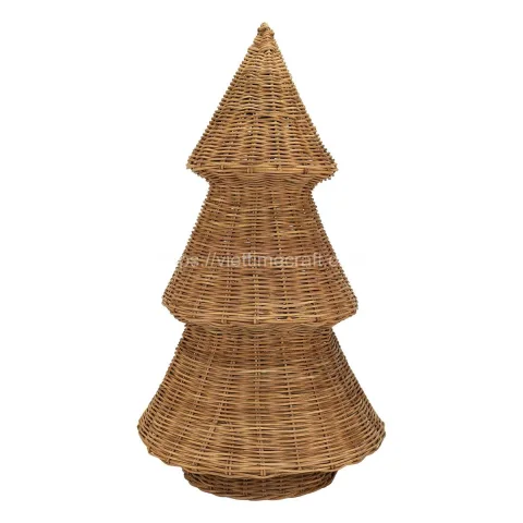 Sustainable Rattan Christmas Tree Holiday Touch Home Decoration Wholesale