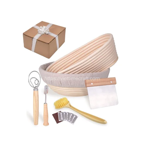 Set Rattan Bread Proving Basket Dough, Proofing Basket, Banneton Basket – M00915