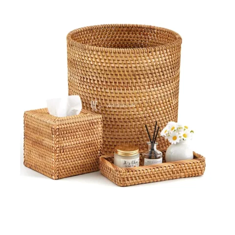 Rattan Export Set Premium de Cestas de Ratán Tejidas y Organizadores para el Hogar - REX-M0796