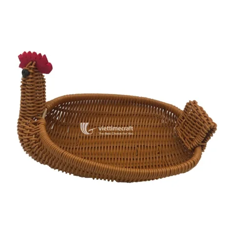 Rattan Export Cesta Frutero de Ratán Tejida a Mano con Forma de Gallina - REX-M0798
