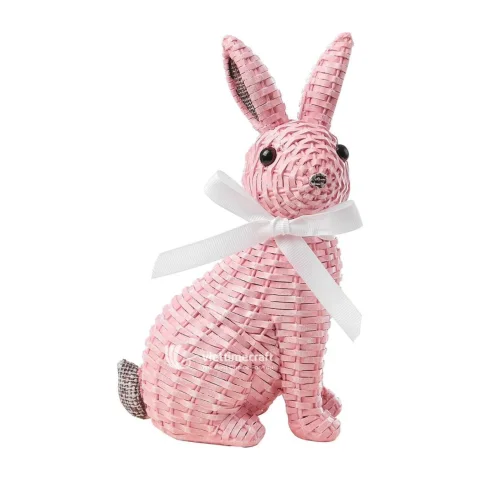 Easter Bunny Rattan Decor Figure, Handmade Wicker Easter Decor from Vietnam Factory