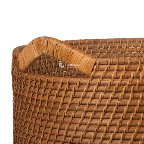 Round Wicker Laundry Basket Hamper, Storage Containers For Home Decoration
