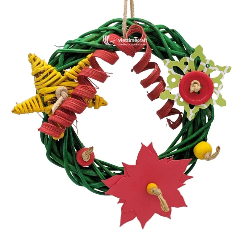 Wicker Rattan Holiday Wreath Indoor Decor, Party Display and Christmas Holiday, Gift Idea Wholesale