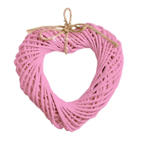 Woven Valentine Rattan Heart Door Hanger For Home Decoration Wholesale