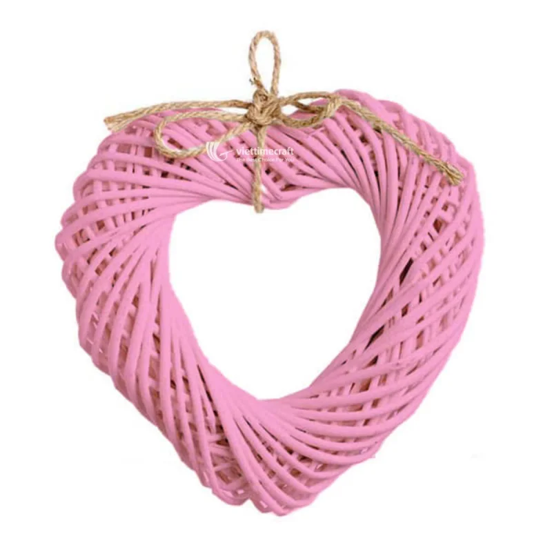 Woven Valentine Rattan Heart Door Hanger For Home Decoration Wholesale