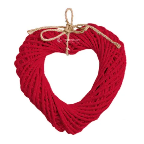 Woven Valentine Rattan Heart Door Hanger For Home Decoration Wholesale