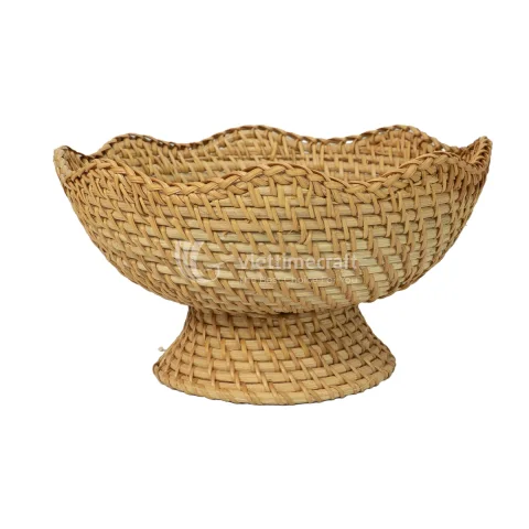 Creative Rattan Bowl Basket, Serving Bowl With Wavy Pattern