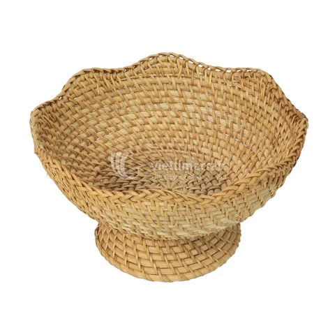 Creative Rattan Bowl Basket, Serving Bowl With Wavy Pattern