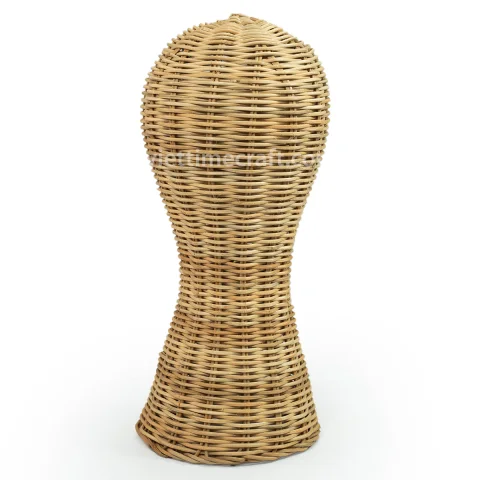 Rattan Mannequin Head – Eco-Friendly Display Stand for Hats, Wigs & Accessories