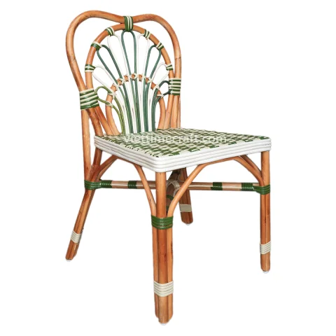 Handwoven Rattan Bar Chair, Bamboo and Rattan Chair for Indoor, Outdoor Decor